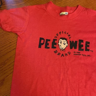 Vintage Juvenil Pee Wee Herman Marca Oficial 1988 Vermelho ALGUMAS EDIÇÕES Criança 6/8 - Imagem 1 de 4