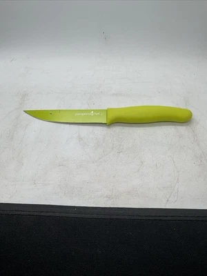 Pampered Chef - Straight Edge Knife With Plastic Handle - Lime Green - Image 1 of 4