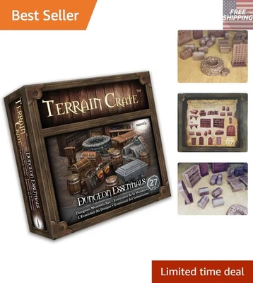 Transform Your Adventures: 27-Piece Dungeon Scenery Set for Miniature Games Foto 1 de 4