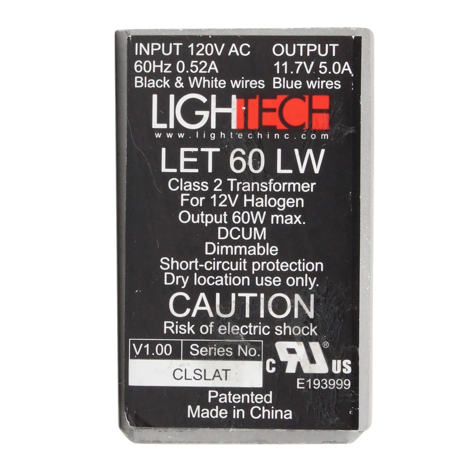 TRANSFORMADOR ELECTRÓNICO REGULABLE HALÓGENO BAJO VOLTAJE LIGHTECH LET-60-LW, 12V, 60W Foto 1 de 1