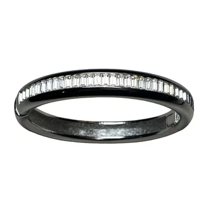 ¡Impresionante! Brazalete Brazalete Raro Dior Plata Baguette Cristal Estampado Cierre con Bisagras Foto 1 de 4