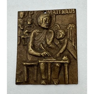 Antike deutsche Matthäus Bronze Ikone Matthaus Miniatur - Bild 1 von 4