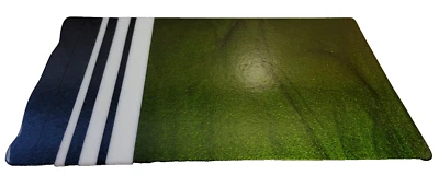 Tabla de cortar vidrio artístico verde brillante con rayas azules y blancas 12x7,5"" Foto 1 de 4