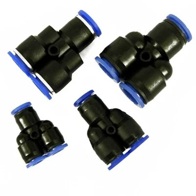 Pneumatic y fitting 10pcs push fit inline hose tube connector air line airline - Image 1 of 2