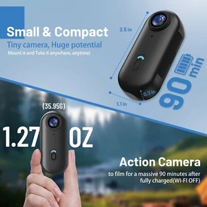 4K Mini WIFI Action Camera 128GB Thumb POV Portable Video Recorder - Picture 1 of 8