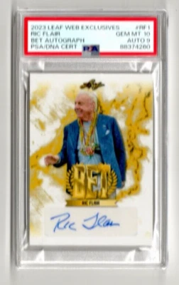 2023 Leaf RIC FLAIR 摔跤亲笔签名卡 PSA/DNA 10 签名 9 限量版 #6/47 WEBB EXCL — 第 1/3 张图片