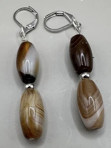 handmade Torpedo Style beaded dangle earrings - Picture 1 of 2