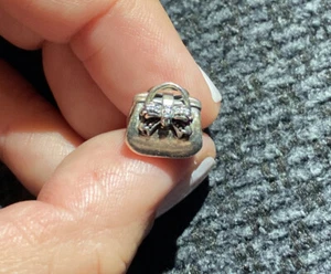 Authentic Pandora Sterling Silver Charm Sparkling Handbag 791534 - Picture 1 of 9