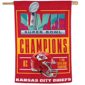 NFL Kansas City Chiefs 2023 Super Bowl LVII CHAMPIONS Vertical Flag Banner 28X40 - Bild 1 von 1