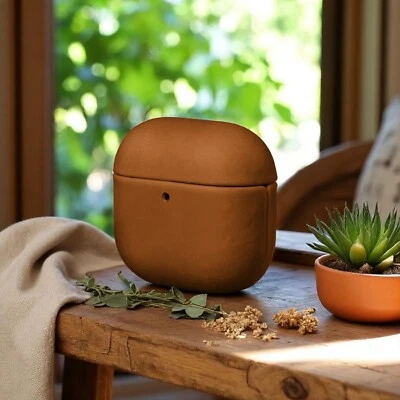 Funda de cuero hecha a mano Crazy Horse para AirPods 4 - estilo rústico Foto 1 de 4