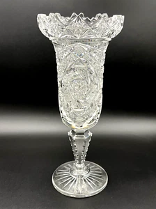 Antique LUZERNE ABP Cut Glass OLGA Pattern 12 1/4" Footed Vase - Picture 1 of 20