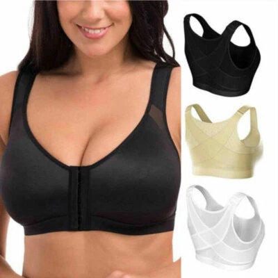 Womens Front Fastening Push Up Bra Ladies Fitness Yoga Sports Bra Underwear Tops - image 1 of 4