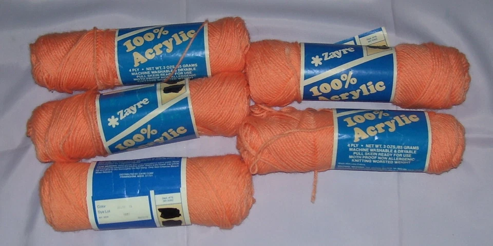 Vintage Zayre 100% DuPont Acrylic - 5 Melon  - Image 1 of 1