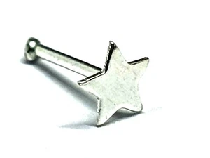 Nasenstecker flach glatt 3,5 mm Stern Kugel Nasenkugel Pin 22 g (0,6 mm) Piercing 6 mm Pfosten - Bild 1 von 12
