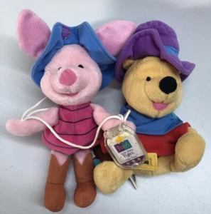 Disney Pooh & Lasso Piglet W/ Tag Star Bean Plush Stuffed Winnie the Pooh Set7” - Picture 1 of 8