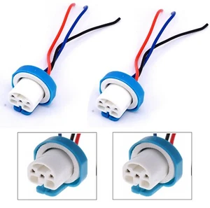 Wire Pigtail Female Ceramic 9007 HB5 Head Light Two Harness Bulb Halogen Plug EO - Picture 1 of 6