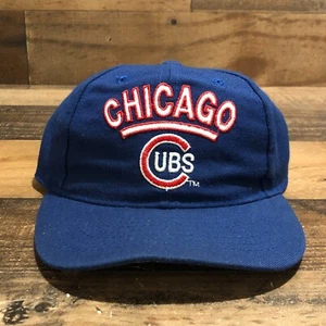 VTG Chicago Cubs Hat Cap YOUTH KIDS Fitted 6 3/4 Blue USA Made Roman Pro - READ - Picture 1 of 12