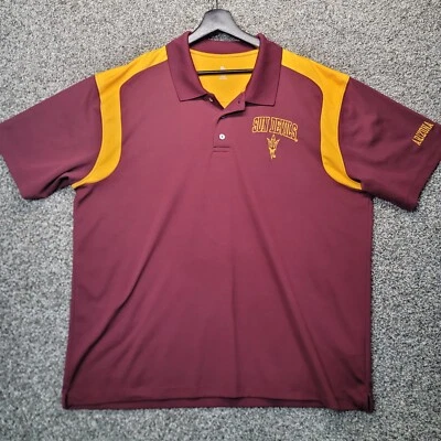 Arizona State Sun Devils Polo Shirt Mens 2XL Maroon Yellow Knights Apparel - Image 1 of 4