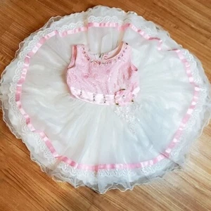 Seven Seas Pink Baby Dress Size 18 mo Pageant Easter Spring Full Circle  Vintage - Picture 1 of 11
