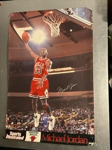 Vint. Póster Michael Jordan Dunk 1991 Sports Illustrated Chicago Bulls 23"x34,5" - Imagen 1 de 7