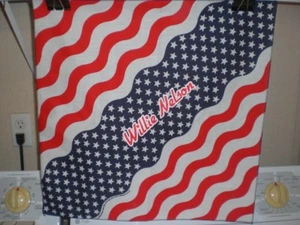 Willie Nelson Stars & Stripes Cotton-Poly Bandana Handkerchief Head Wrap Do-Rag - Picture 1 of 11
