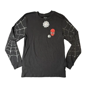 Marvel Vans Spiderman Long Sleeve Shirt Webbed Size Extra Small Black Brand New - Picture 1 of 9