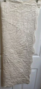 Manta bebé satinada vintage acolchada blanca hecha a mano acolchada reversible 32"x42" - Imagen 1 de 20