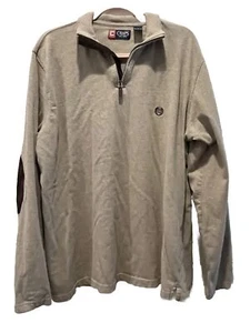 Ralph Lauren Chaps Men’s XLT 1/4 Zip Sweater Elbow Patch Accents Zip Detail - Picture 1 of 12