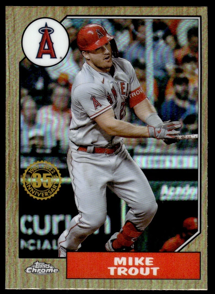 2022 Topps Chrome 1987 Baseball Mike Trout Los Angeles Angels #87BC-1 R9 - Image 1 of 2