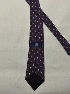 J. Corbata Press Para Hombre Talla Única Púrpura Estampado Floral 100% Seda Repp Clásica - Imagen 1 de 3