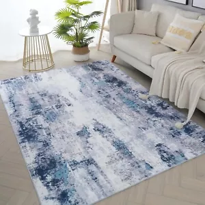 Modern Abstract Area Rug 5x7 Rugs for Living Room Bedroom Machine Washable Bl... - Picture 1 of 6
