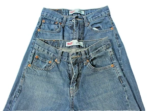 2 LOT LEVIS 550 RELAXED JEANS BOYS 12 SLIM W24” x L26” STRAIGHT LEG ZIP FRONT - Picture 1 of 5