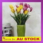 2pc Bouquet 3 Heads Fake Tulip Artificial Latex Silk Flower Office Wedding Decor