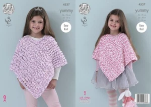 King Cole Yummy Knitting Pattern - 4537 Ponchos - Picture 1 of 2