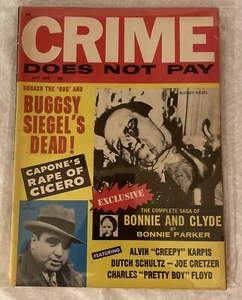 1968 July “CRIME DOES NOT PAY” Magazine Bonnie & Clyde / Al Capone Volume 1 #12 - Picture 1 of 8