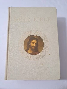 Vintage 1953 HOLY BIBLE Goodwill CATHOLIC Action Edition WHITE with Gold - Bild 1 von 18