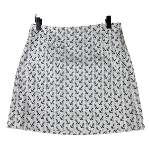 J Crew Women's Skirt Size 0 Nautical Print Anchor Mini Preppy White Black Pocket - Picture 1 of 7