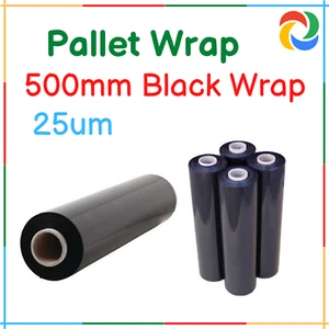 500mm BLACK Hand Stretch Pallet wrapping bundling Film Shipping Privacy Wrap - Picture 1 of 1