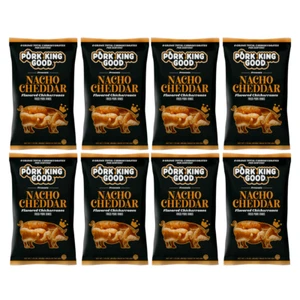 Pork King Good Nacho Cheddar Flavored Pork Rinds Chicharrones 8 Pack Keto Snacks - Picture 1 of 5