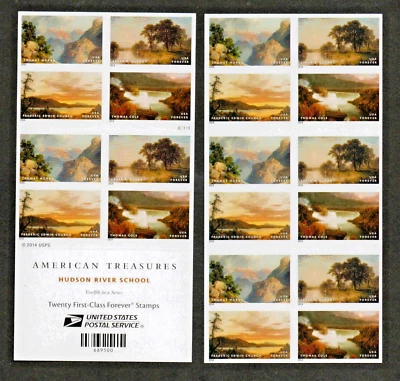 #4917-4920 MNH, HUDSON RIVER SCHOOL-AMERICAN TREASUERS BOOKLET, FV $15.60 (2014) - Image 1 of 3
