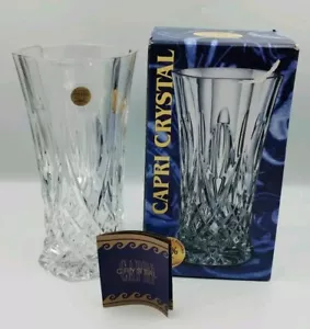 Vintage Capri 24 % Bleischliff Kristall Vase 7" hoch Made in Italy - Bild 1 von 11