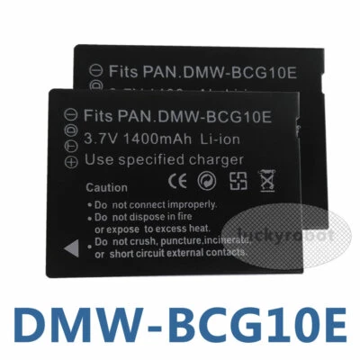 2pcs Battery for Panasonic Lumix DMW-BCG10e DMC- TZ30 TZ6 TZ7 TZ8 TZ10 TZ18 TZ65 - Image 1 of 4