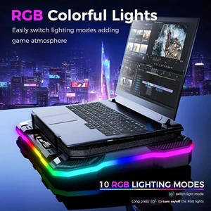 ChillCore RGB Gaming Laptop Cooling Pad with 5.5" Turbo Fan, Rapid Cooling - Bild 1 von 6