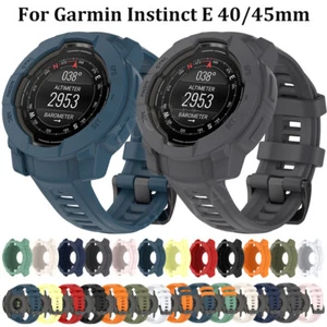 Für Garmin Instinct E 40/45mm Ersatzband Silikon Armband Schutzhülle Case Cover - Picture 1 of 331