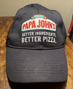 Papa Johns Hat Better Ingredients Better Pizza Black Adjustable StrapBack Cap - Picture 1 of 3