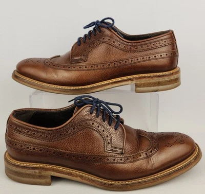 Charles Tyrwhitt Hombres Cuero Marrón Punta de Ala Zapatos Oxford EE. UU. 9 LEER  Foto 1 de 4