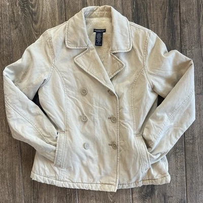 Chaqueta De Colección Y2K Abercrombie & Fitch Mujer M Imitación Piel Forrada Lona Años 2000 Foto 1 de 4