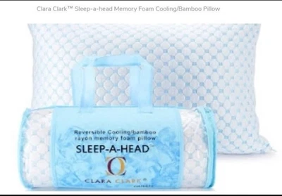 NEW Clara Clark Queen Pillow Memory Foam Sleep-A-Head Cooling Bamboo QUEEN - Image 1 of 4