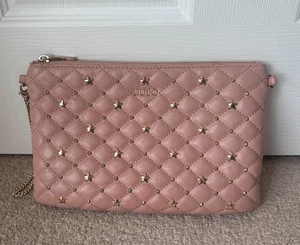 Borsa a mano pochette Liu Jo rosa pallido trapuntata oro stella borchiata - Foto 1 di 8