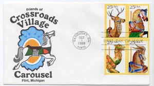 c1980s - Friends of Crossroads Village Carousel Flint Mi Envelope Cover - S1 - Picture 1 of 1